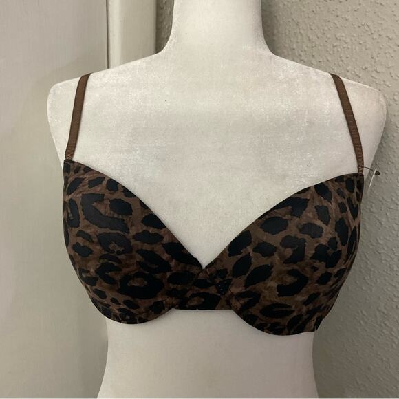 Nine West Intimates Leopard Print Bra 36C NEW  Animal Print Mobwife Dopamine - Picture 1 of 8